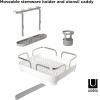 Umbra Holster Dish Rack– Molded Plastic Dish Drying Rack with Drainage Spout, White(White)