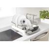 Umbra Holster Dish Rack– Molded Plastic Dish Drying Rack with Drainage Spout, White(White)