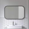 Umbra Hub 24 x 36” Rectangular Wall Mirror with Rubber Frame, Modern Room Decor for Entryways, Bathrooms, Living Rooms and More, Black