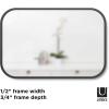 Umbra Hub 24 x 36” Rectangular Wall Mirror with Rubber Frame, Modern Room Decor for Entryways, Bathrooms, Living Rooms and More, Black