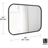 Umbra Hub 24 x 36” Rectangular Wall Mirror with Rubber Frame, Modern Room Decor for Entryways, Bathrooms, Living Rooms and More, Black