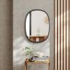 Umbra Hub Oval Wall Mirror with Rubber Frame, Modern Room Decor for Entryways, Washrooms, Living Rooms and More, Black(24″L x 18″W)