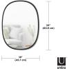 Umbra Hub Oval Wall Mirror with Rubber Frame, Modern Room Decor for Entryways, Washrooms, Living Rooms and More, Black(24″L x 18″W)