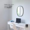 Umbra Hub Oval Wall Mirror with Rubber Frame, Modern Room Decor for Entryways, Washrooms, Living Rooms and More, Black(24″L x 18″W)