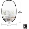 Umbra Hub Oval Wall Mirror with Rubber Frame, Modern Room Decor for Entryways, Washrooms, Living Rooms and More, Black(36″L x 24″W)
