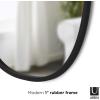 Umbra Hub Oval Wall Mirror with Rubber Frame, Modern Room Decor for Entryways, Washrooms, Living Rooms and More, Black(36″L x 24″W)