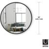 Umbra Hub Round Wall Mirror with Rubber Frame, Modern Style for Bathroom, Entryway, Living Room and More, 18-Inch, Black(Black)