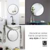 Umbra Hub Round Wall Mirror with Rubber Frame, Modern Style for Bathroom, Entryway, Living Room and More, 18-Inch, Black(Black)