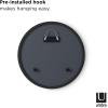 Umbra Hub Round Wall Mirror with Rubber Frame, Modern Style for Bathroom, Entryway, Living Room and More, 18-Inch, Black(Black)