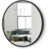 Umbra Hub Round Wall Mirror with Rubber Frame, Modern Style for Bathroom, Entryway, Living Room and More, 18-Inch, Black(Black)