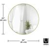 Umbra Hub Round Wall Mirror with Rubber Frame, Modern Style for Bathroom, Entryway, Living Room and More, 18-Inch, Black(Brass)