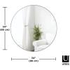 Umbra Hub Round Wall Mirror with Rubber Frame, Modern Style for Bathroom, Entryway, Living Room and More, 18-Inch, Black(Chrome)