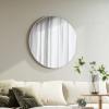 Umbra Hub Round Wall Mirror with Rubber Frame, Modern Style for Bathroom, Entryway, Living Room and More, 18-Inch, Black(Chrome)