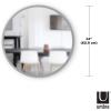 Umbra Hub Round Wall Mirror with Rubber Frame, Modern Style for Bathroom, Entryway, Living Room and More, 18-Inch, Black(Grey)