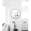 Umbra Hub Round Wall Mirror with Rubber Frame, Modern Style for Bathroom, Entryway, Living Room and More, 18-Inch, Black(Grey)