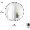 Umbra Hub Round Wall Mirror with Rubber Frame, Modern Style for Bathroom, Entryway, Living Room and More, 18-Inch, Black(Titanium)