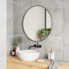 Umbra Hub Round Wall Mirror with Rubber Frame, Modern Style for Bathroom, Entryway, Living Room and More, 18-Inch, Black(Titanium)