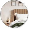 Umbra Hub Round Wall Mirror with Rubber Frame, Modern Style for Bathroom, Entryway, Living Room and More, 18-Inch, Black(Titanium)