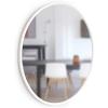Umbra Hub Round Wall Mirror with Rubber Frame, Modern Style for Bathroom, Entryway, Living Room and More, 18-Inch, Black(White)