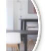Umbra Hub Round Wall Mirror with Rubber Frame, Modern Style for Bathroom, Entryway, Living Room and More, 18-Inch, Black(White)