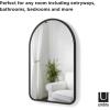Umbra Hubba Arched Wall Mirror with Metallic Frame, Modern Style for Bathroom, Entryway, Living Room and More, 34 x 36-Inch, Brass(Black)