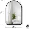 Umbra Hubba Arched Wall Mirror with Metallic Frame, Modern Style for Bathroom, Entryway, Living Room and More, 34 x 36-Inch, Brass(Black)