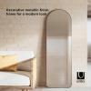 Umbra Hubba Arched Wall Mirror with Metallic Frame, Modern Style for Bathroom, Entryway, Living Room and More, 34 x 36-Inch, Brass(Titanium)