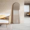 Umbra Hubba Arched Wall Mirror with Metallic Frame, Modern Style for Bathroom, Entryway, Living Room and More, 34 x 36-Inch, Brass(Titanium)