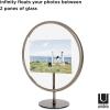 Umbra Infinity Picture Frame, Floating Photo Display for Desk or Wall, 5X7, MAT BRAS(Pewter)