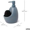 Umbra Joey Ceramic Liquid Soap Dispenser with Sponge Caddy, Ideal for Kitchen or Bathroom Use, Slate Blue