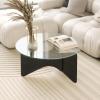 Umbra Madera Round Modern and Contemporary Coffee Table, Black(Black)