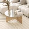 Umbra Madera Round Modern and Contemporary Coffee Table, Black(Natural)