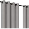Umbra Ottoman Textured Solid 100% Blackout Grommet 95 in Long x 50 in Wide Window Curtain Panel, Linen(Cement)