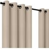 Umbra Ottoman Textured Solid 100% Blackout Grommet 95 in Long x 50 in Wide Window Curtain Panel, Linen(Light Bronze)