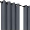 Umbra Ottoman Textured Solid 100% Blackout Grommet 95 in Long x 50 in Wide Window Curtain Panel, Linen(Slate Blue)
