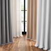 Umbra Ottoman Textured Solid 100% Blackout Grommet 95 in Long x 50 in Wide Window Curtain Panel, Linen(Slate Blue)