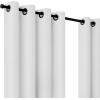 Umbra Ottoman Textured Solid 100% Blackout Grommet 95 in Long x 50 in Wide Window Curtain Panel, Linen(White)