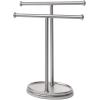 Umbra Palm Double Hand Towel Tree, Brushed Nickel 2 Towels Holder and Accessories Stand for Bathroom Vanities – Slim, Modern, Durable Bars With Base Serves as a Jewelry Tray for Rings, 4.25″ Length x 10.5″ Height x 3.75″ Width, Model:021019-410(Modern)