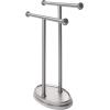 Umbra Palm Double Hand Towel Tree, Brushed Nickel 2 Towels Holder and Accessories Stand for Bathroom Vanities – Slim, Modern, Durable Bars With Base Serves as a Jewelry Tray for Rings, 4.25″ Length x 10.5″ Height x 3.75″ Width, Model:021019-410(Modern)