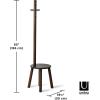 Umbra Pillar Coat Rack, Stool, Clothing Organizer, Umbrella Holder and Hat Organizer, Great for Entryway, Black/Walnut(Black/Walnut)