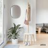 Umbra Pillar Coat Rack, Stool, Clothing Organizer, Umbrella Holder and Hat Organizer, Great for Entryway, Black/Walnut(White/Natural)