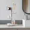 Umbra Pirouette Cosmetic Organizer, Large Capacity Makeup Storage with Adjustable Compartments, Clear/Nickel(Clear/Nickel)