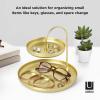 Umbra Poise Large, Double, Attractive Storage You Can Leave Out, Two-Tiered Jewelry Tray, Black(Brass)