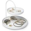 Umbra Poise Large, Double, Attractive Storage You Can Leave Out, Two-Tiered Jewelry Tray, Black(White)