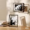 Umbra Prisma 4×6 Picture Frame, Metal Floating Wall or Desk Photo Display for Pictures, Art, Illustrations, and More, Chrome(Black)