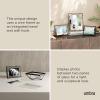 Umbra Prisma 4×6 Picture Frame, Metal Floating Wall or Desk Photo Display for Pictures, Art, Illustrations, and More, Chrome(Black)