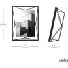 Umbra Prisma 4×6 Picture Frame, Metal Floating Wall or Desk Photo Display for Pictures, Art, Illustrations, and More, Chrome(Black)