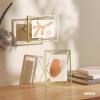 Umbra Prisma 4×6 Picture Frame, Metal Floating Wall or Desk Photo Display for Pictures, Art, Illustrations, and More, Chrome(Brass)