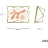 Umbra Prisma 4×6 Picture Frame, Metal Floating Wall or Desk Photo Display for Pictures, Art, Illustrations, and More, Chrome(Brass)
