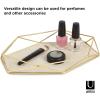 Umbra Prisma Tray, Geometric Plated Jewelry Storage, Matte Brass(Brass)